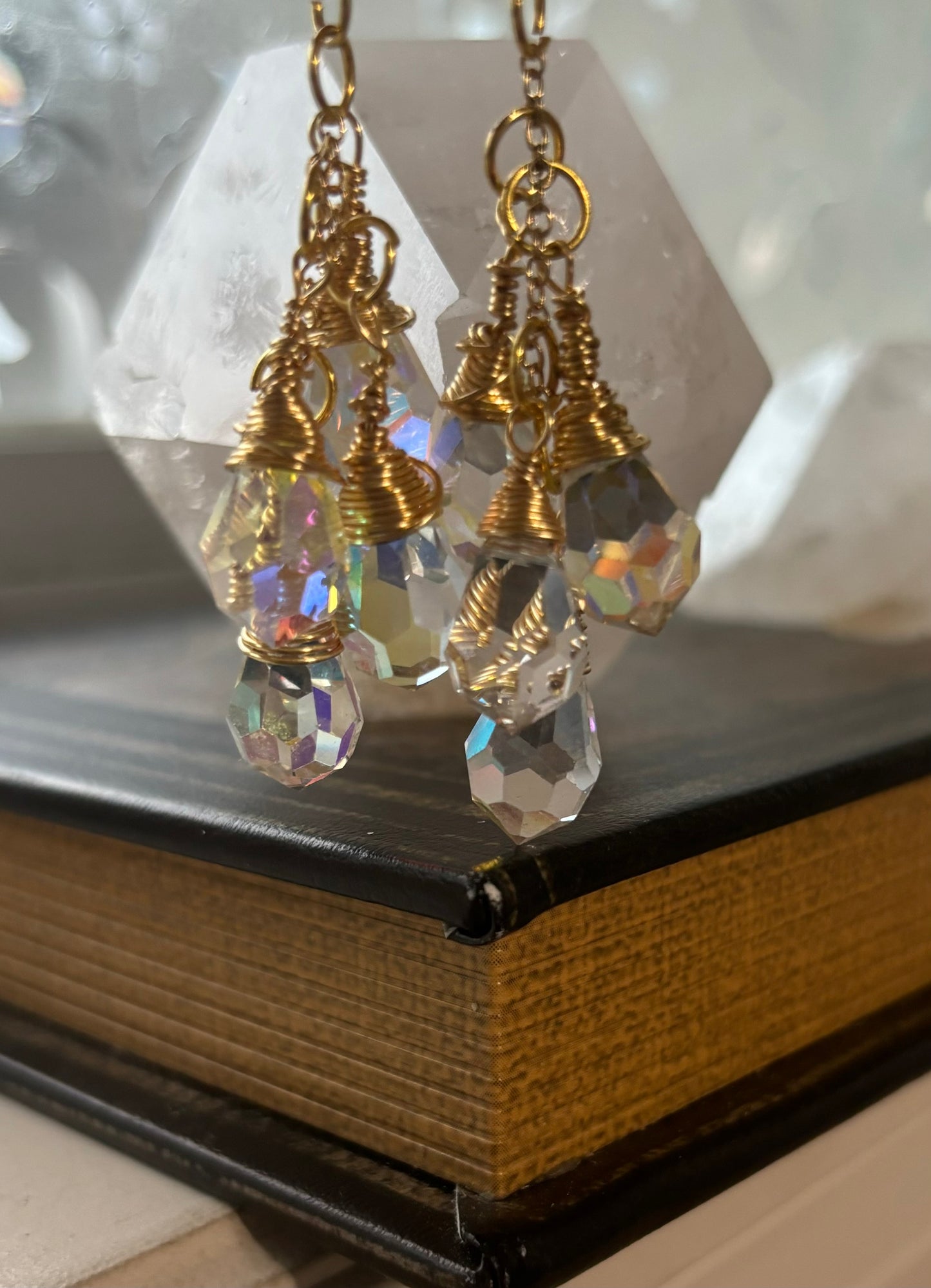 Vintage Swarovski Chandelier Crystal Earrings
