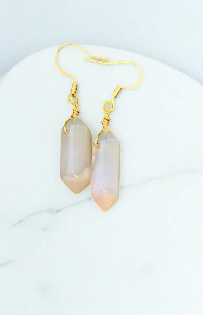 Agate Crystal Earrings