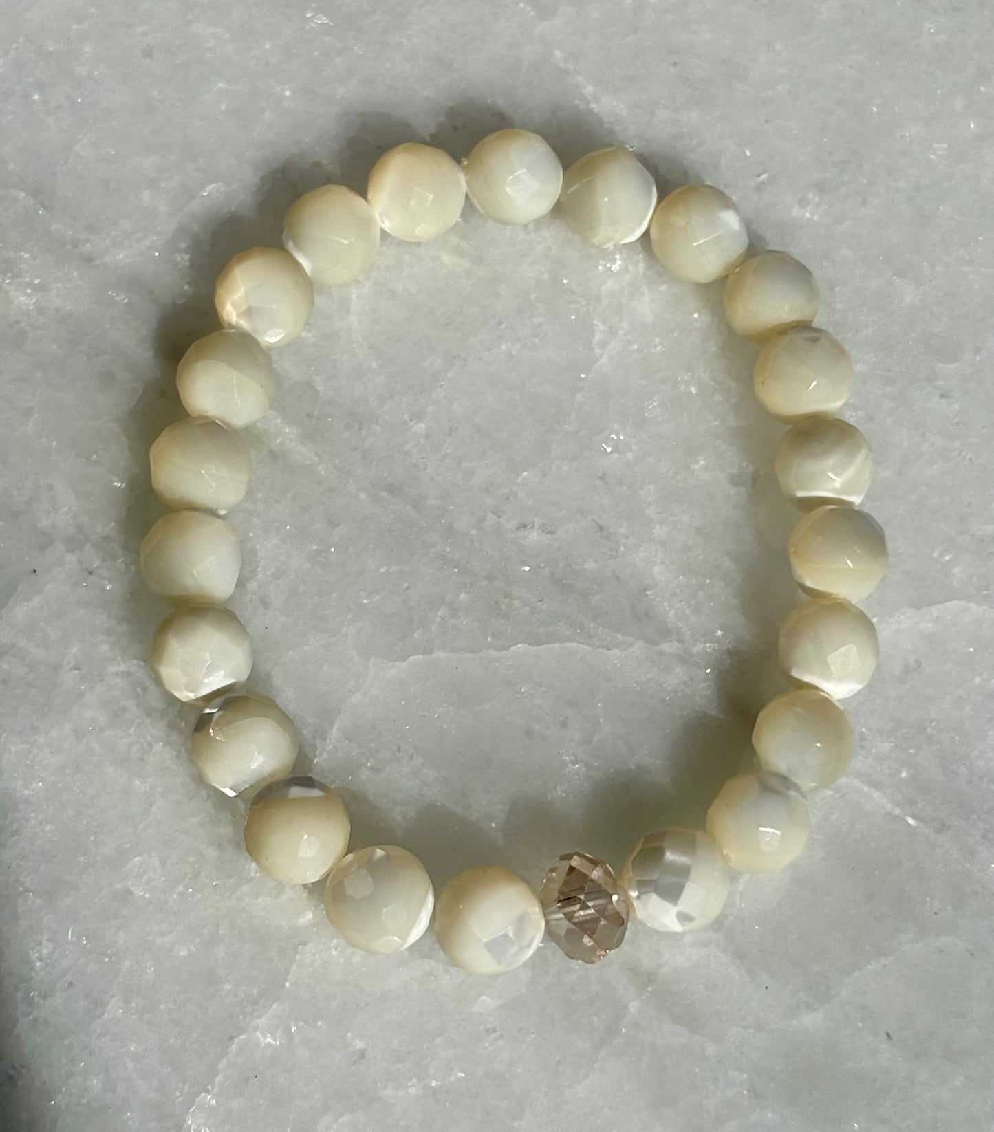 The Mother of Pearl & Swarovski Topaz Bracelet