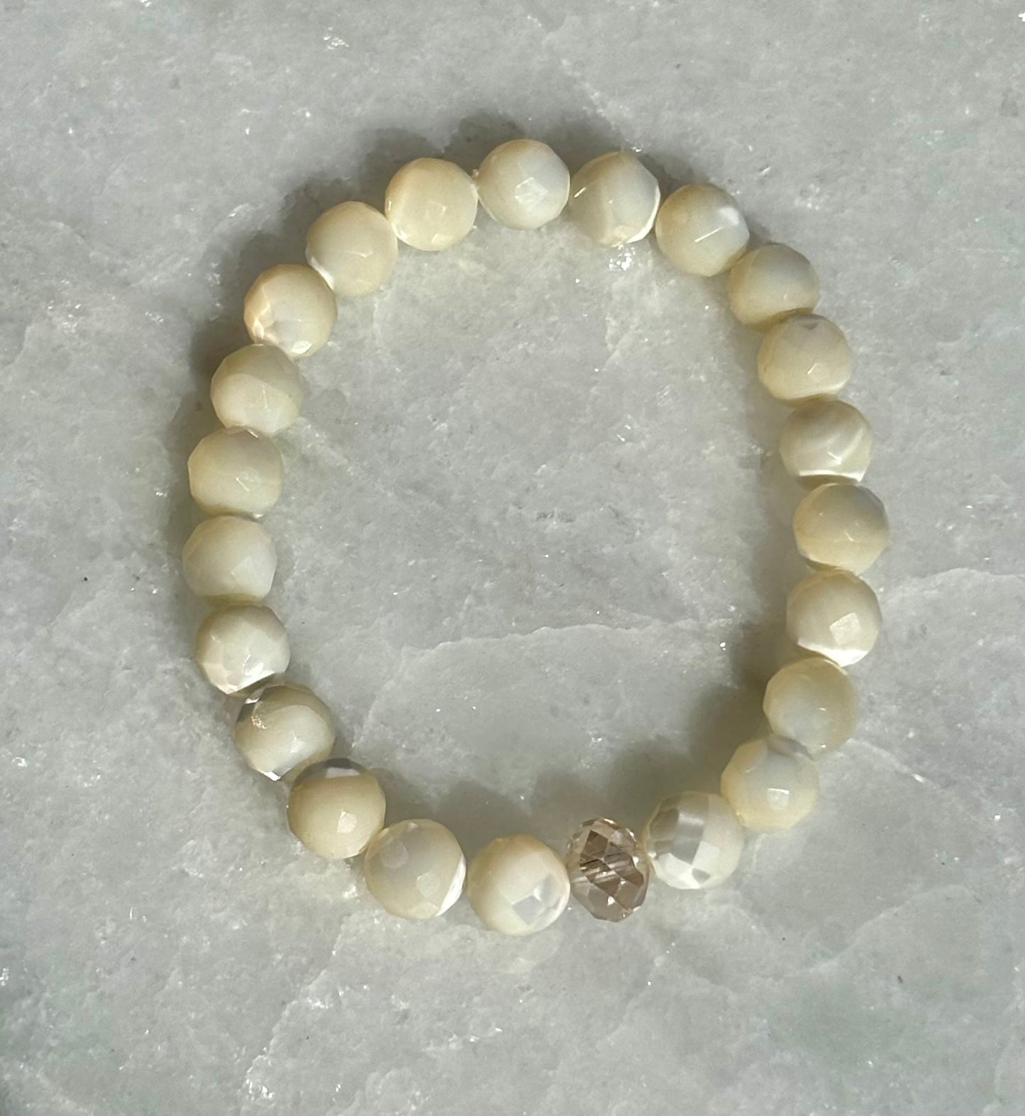 The Mother of Pearl & Swarovski Topaz Bracelet