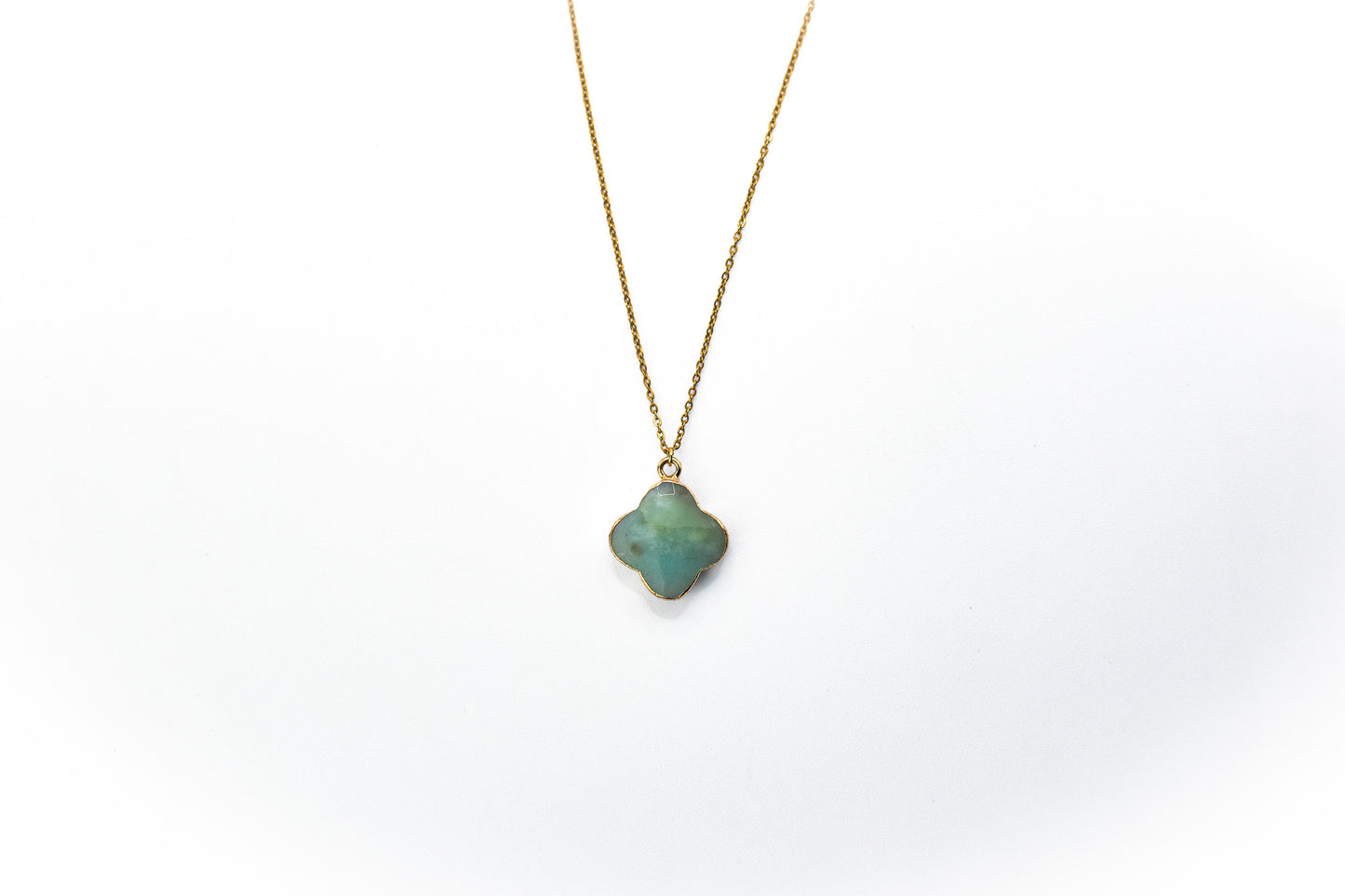 Crystal Necklace with Gold Quatrefoil