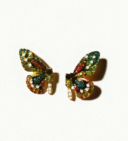 Rhinestone Butterfly Earrings ￼