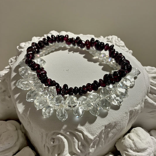 Garnet & Ice Crystal Bracelet ￼