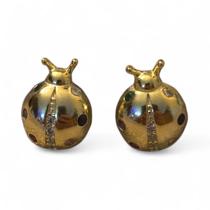 Golden Lucky ladybug earrings ￼