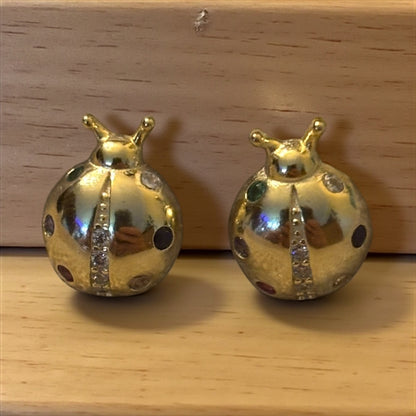 Golden Lucky ladybug earrings ￼