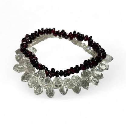 Garnet & Ice Crystal Bracelet ￼