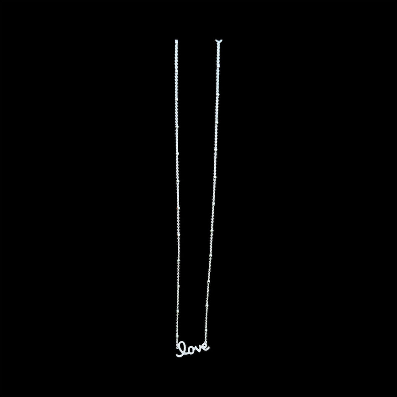 Sterling Silver Love Script Necklace – Minimalist Dainty Pendant for Women | MeiraSol Jewelry