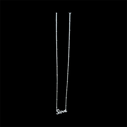 Sterling Silver Love Script Necklace – Minimalist Dainty Pendant for Women | MeiraSol Jewelry